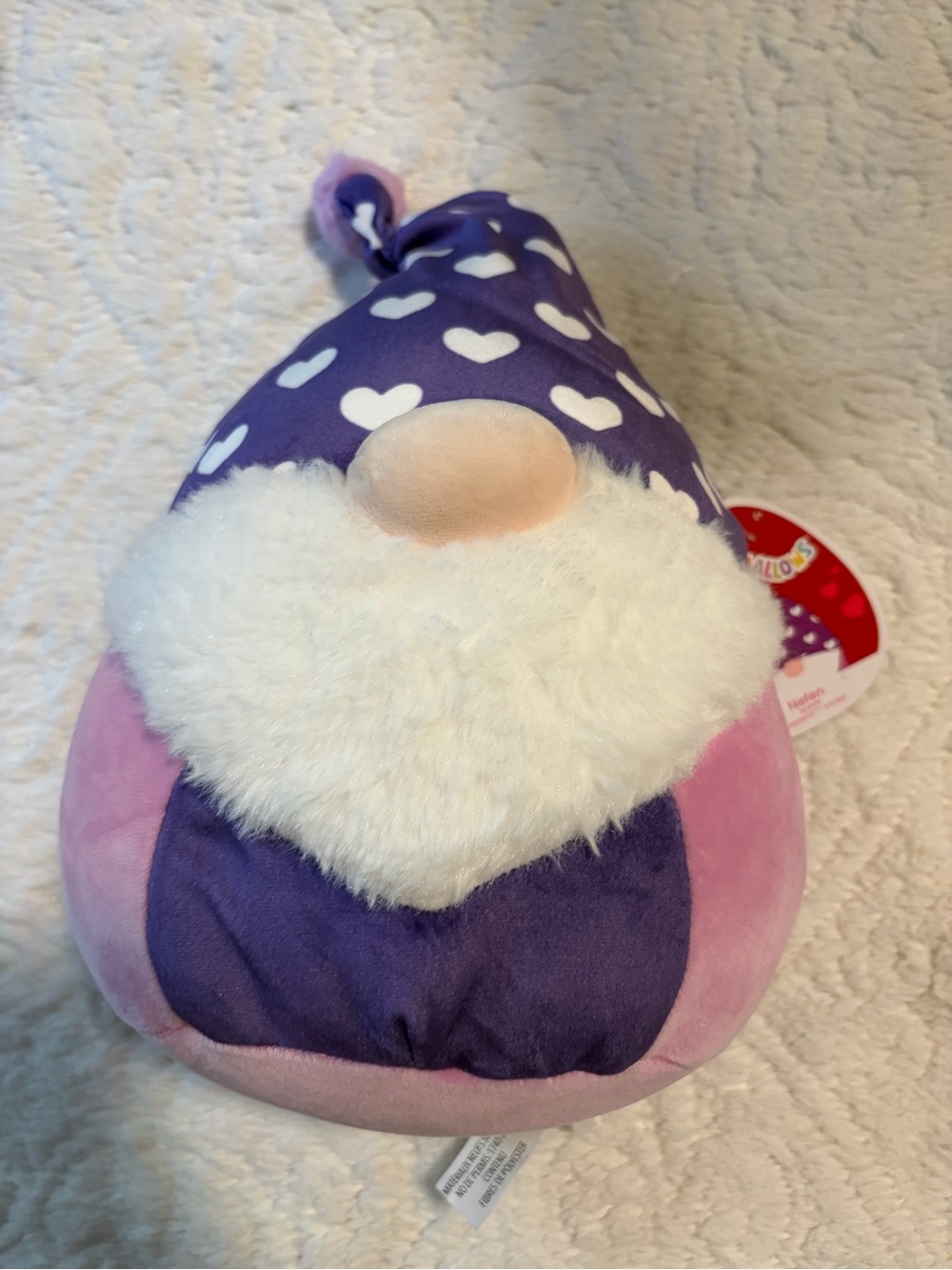 NWT Nefin squishmallows gnome soft Valentine’s Day Stuffed plush 8-9 inches